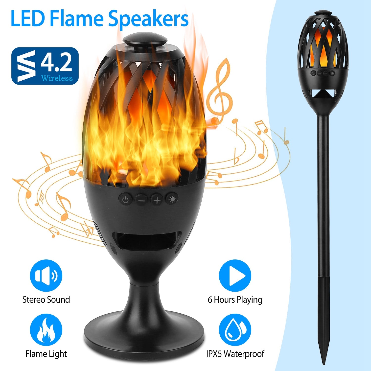 Wireless LED Flame Speakers