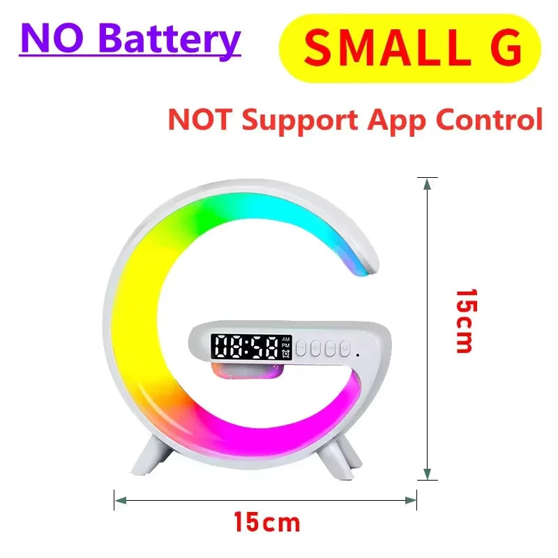 Multifunction Wireless Charger Stand Pad RGB Light with Alarm Clock