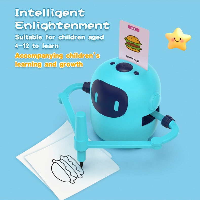 Blue Color Intelligent Child Drawing Robot